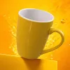 Yellow ceramic mugs, simple household water cups, office tea cups, coffee cups Specification image